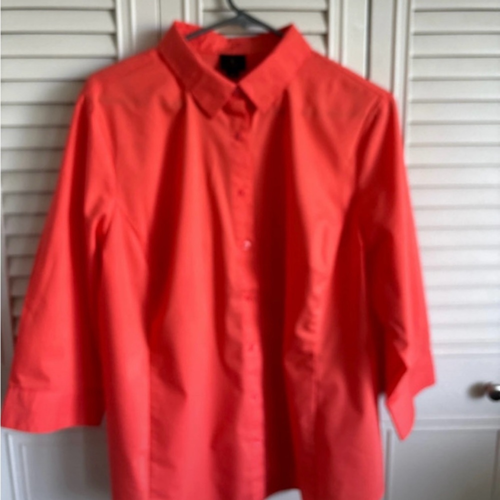 Worthington Vibrant Coral Button-Down Shirt